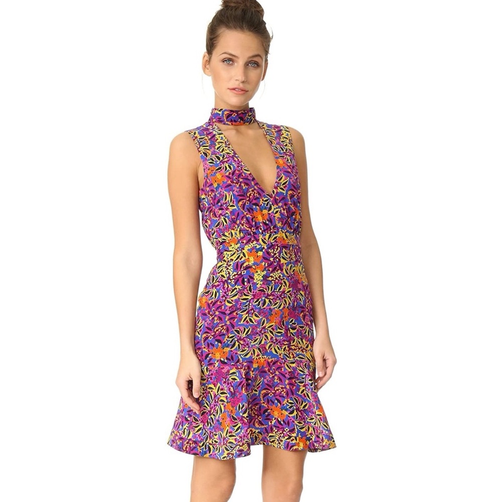 Saloni Women's Silk Fleur B Short Dress in Bubblegum Begonia NWT